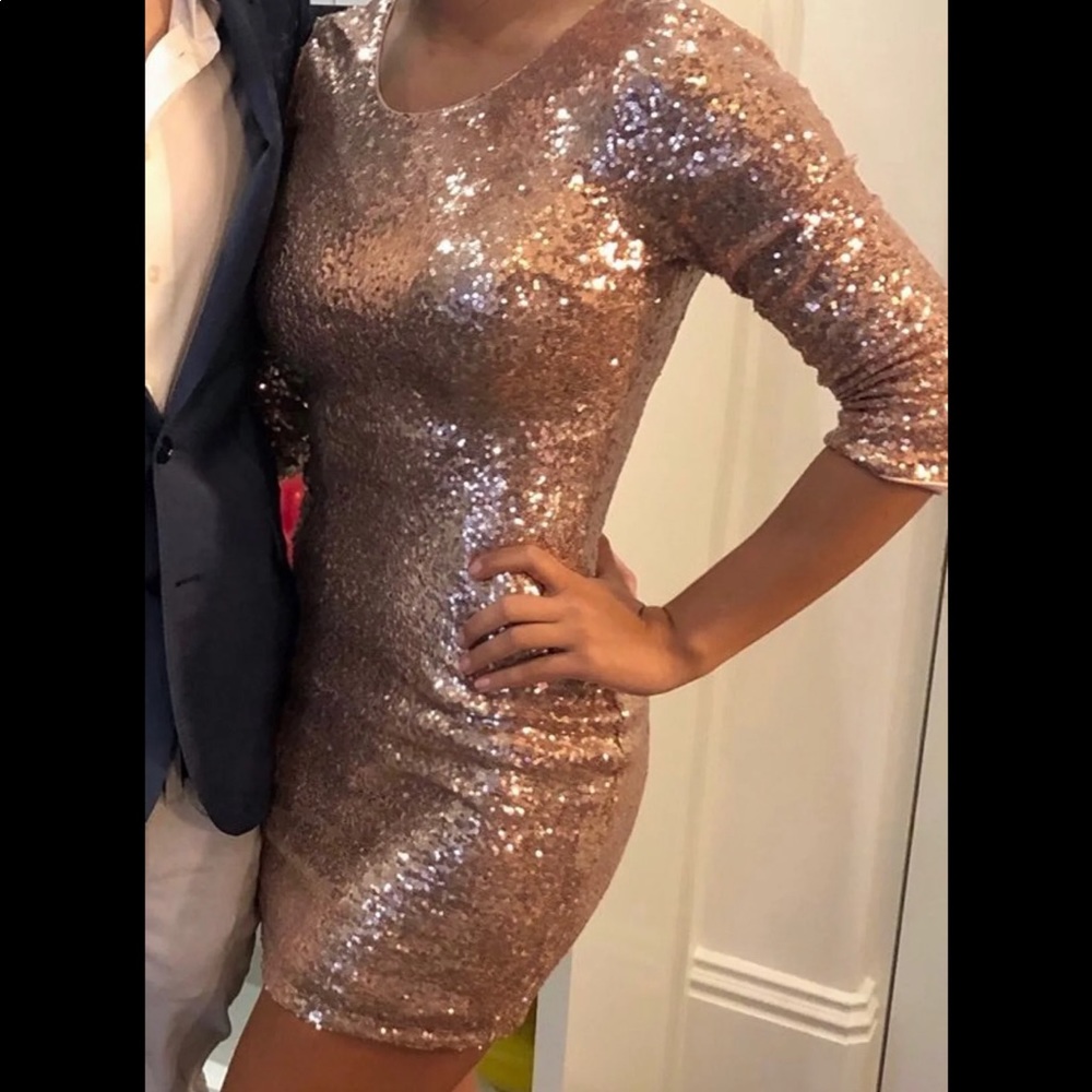 Rose Gold Sequin Dress